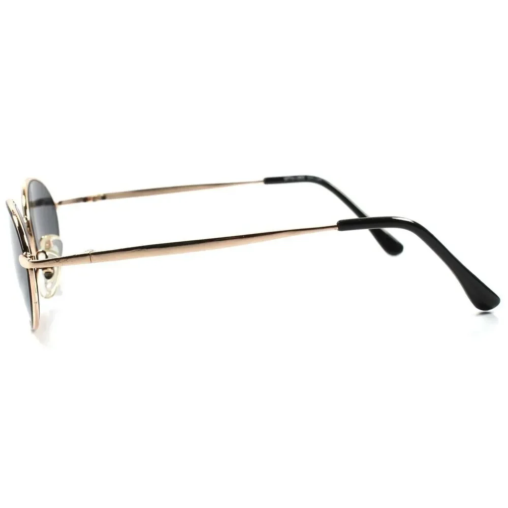 Classic Indie Retro Fashion Mens Womens Hip Gold Vintage Round Oval Sunglasses